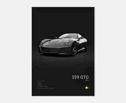 Pop Black and White Ferrari Cars