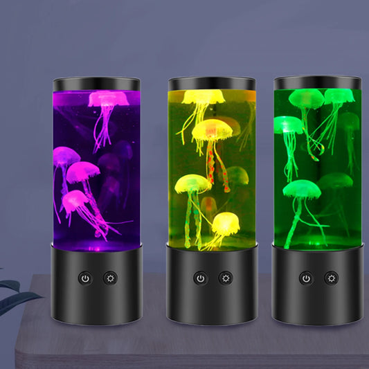 Jellyfish Night Light LED Desktop Lamp Decor Colorful Mood