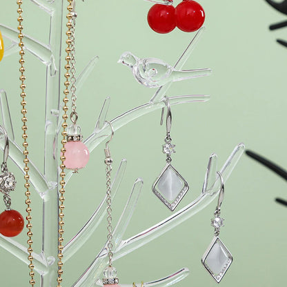 Tree shaped jewelry display stand with tray