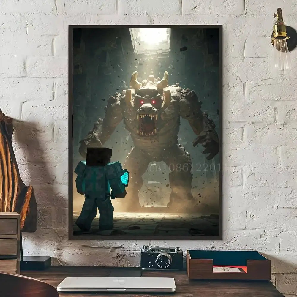 Minecraft Poster Self-adhesive Art Waterproof Paper Sticker