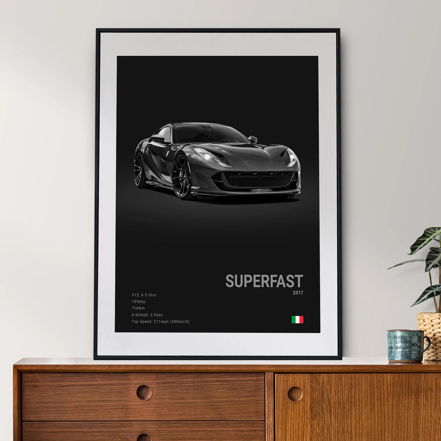 Pop Black and White Ferrari Cars