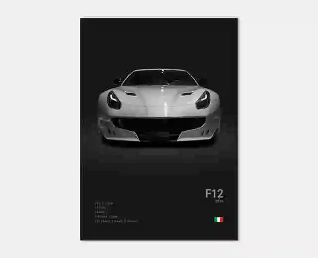 Pop Black and White Ferrari Cars