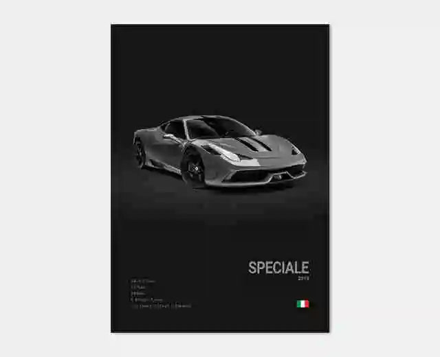 Pop Black and White Ferrari Cars