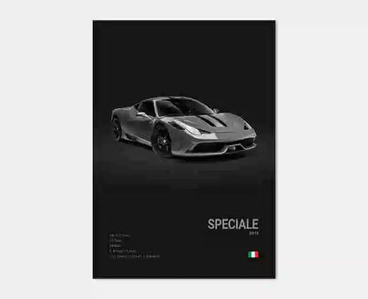 Pop Black and White Ferrari Cars