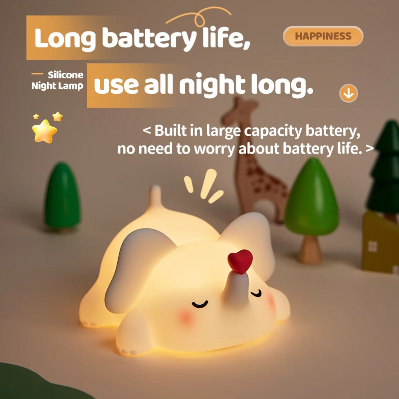 Cute Animal Led Night Light Bedroom Bedside Table Lamp