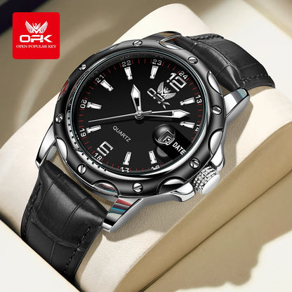OPK 6026 Leather Luxury Quartz Watch