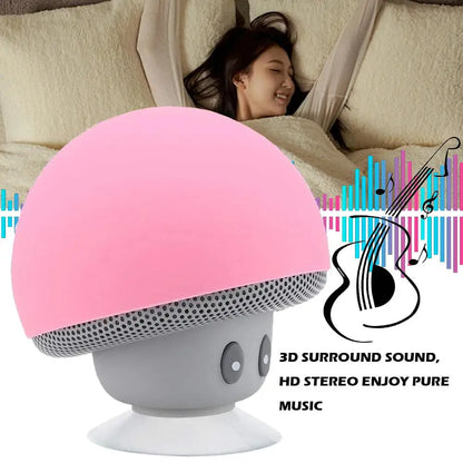 Mini Mushroom Bluetooth Speaker Waterproof Suction Cup