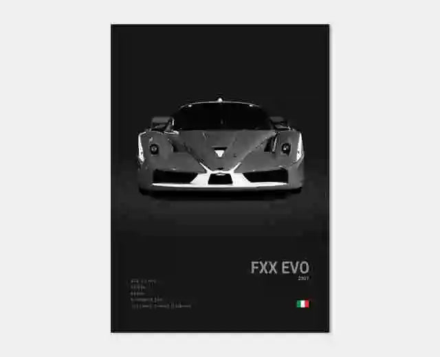 Pop Black and White Ferrari Cars