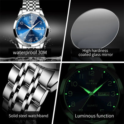 OLEVS Men's Watch Digital Mirror Quartz