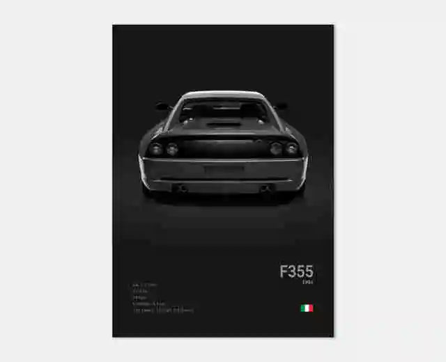 Pop Black and White Ferrari Cars